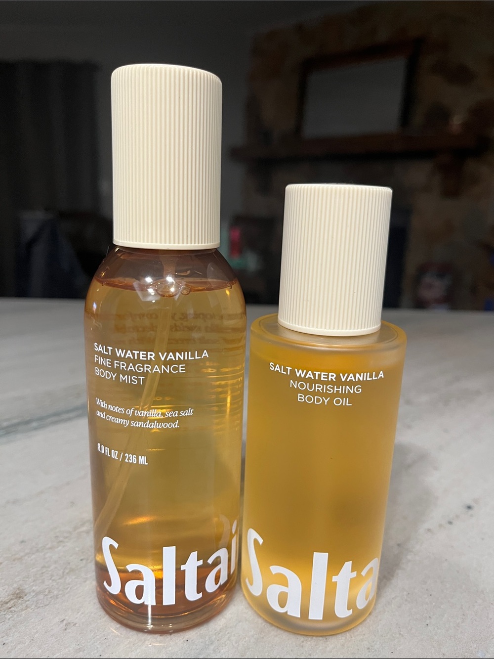 Saltair Duo Salt Water Vanilla Mist & Body Oil - Amber/Cream